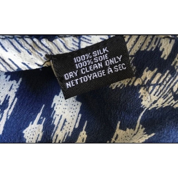 Tolani Sz S 100% Silk Blue High Low Maxi Dress Aztec Tribal Print Drawstring - Picture 8 of 9